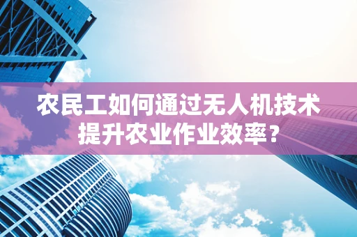 农民工如何通过无人机技术提升农业作业效率？